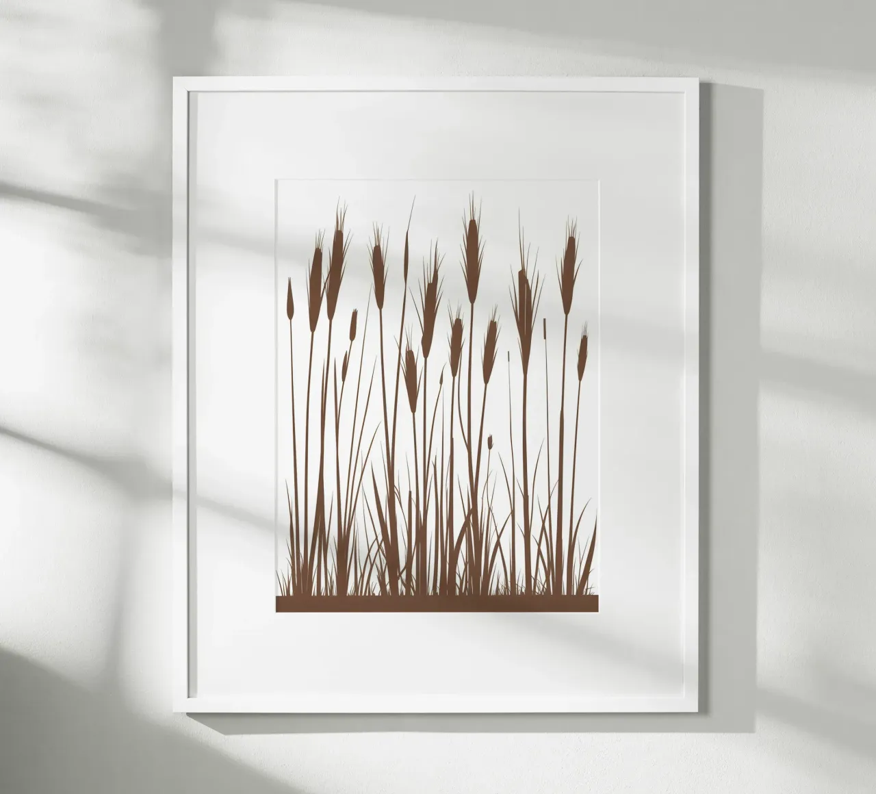 Erba di canna poster con telaio in legno da The Green Room