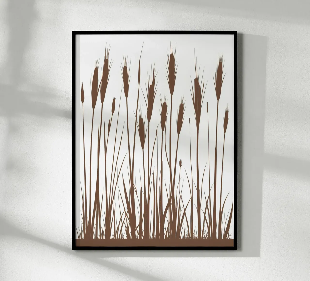 Erba di canna poster con telaio in legno da The Green Room