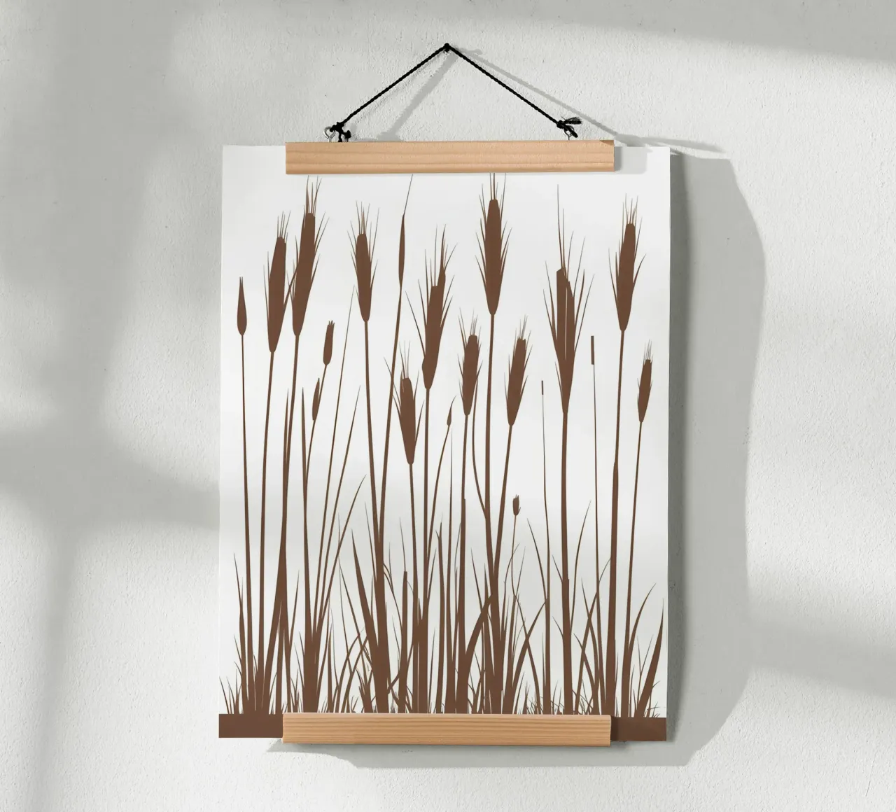 Erba di canna poster con telaio in legno da The Green Room