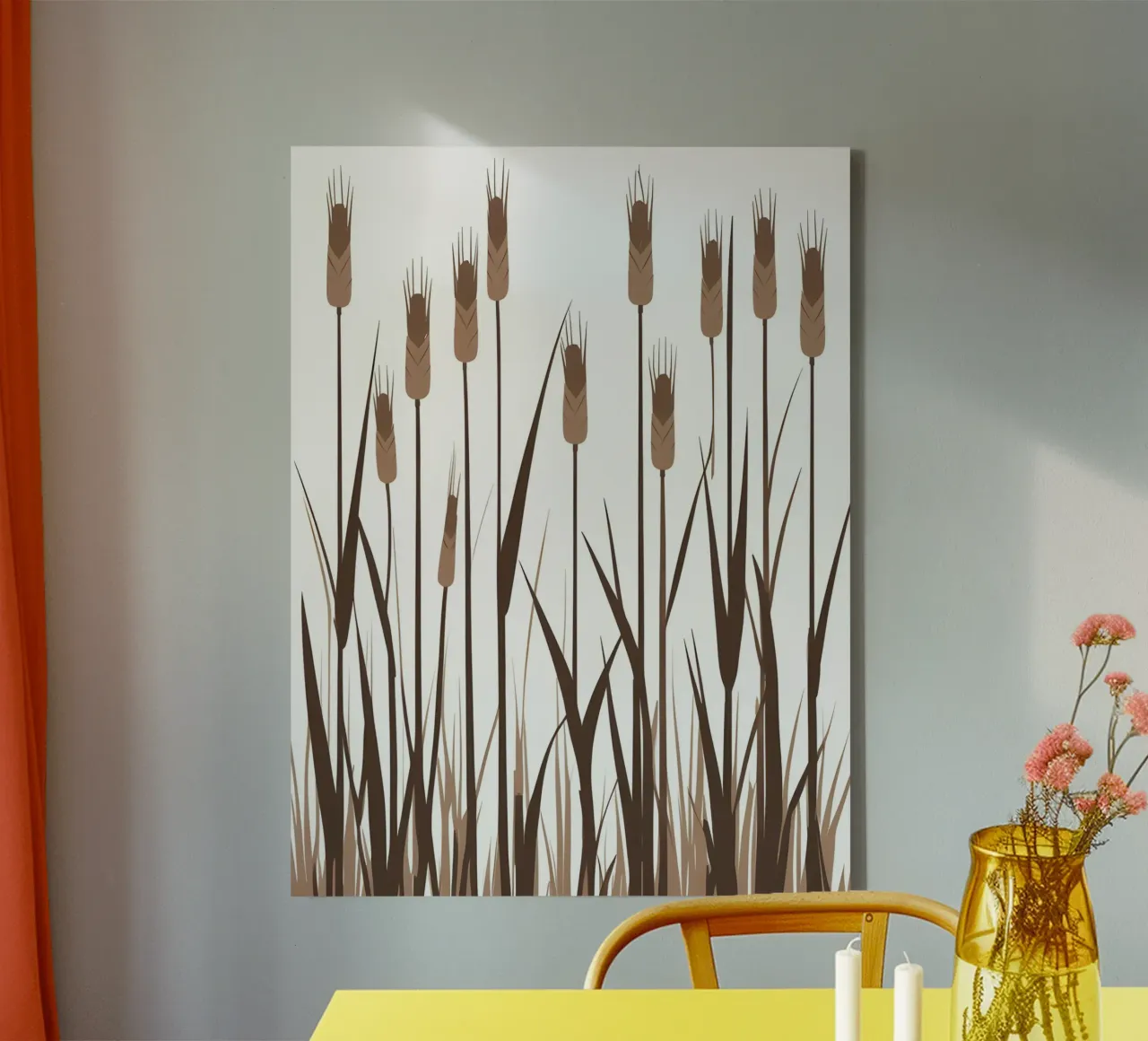 Erba di canna tela con Cornice a cassetta da The Green Room