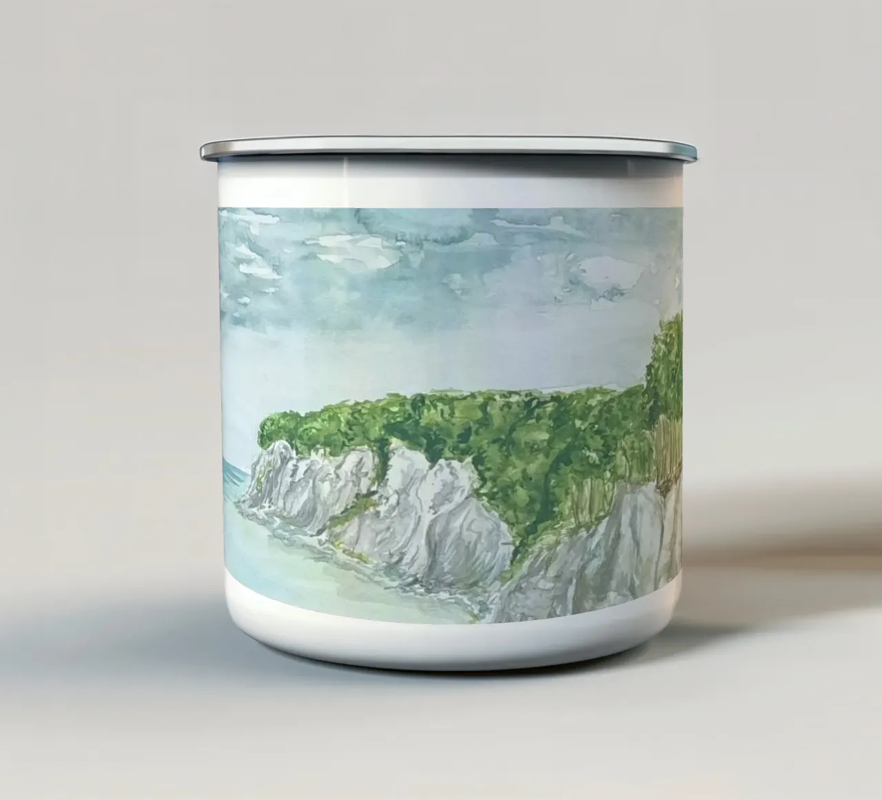 Scogliere di gesso a Rügen tazza in smalto da Kunst.der.Amelie