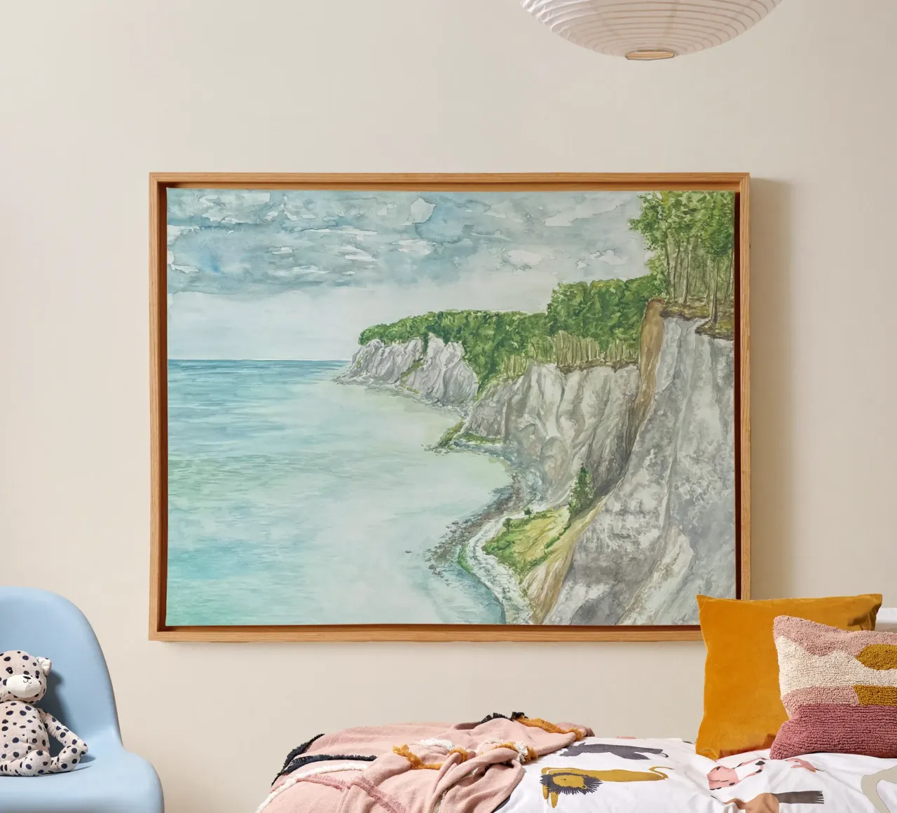 Scogliere di gesso a Rügen tela con Cornice a cassetta da Kunst.der.Amelie
