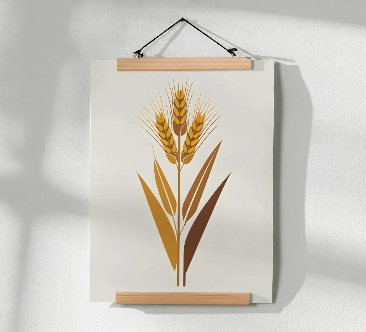 Gambi d'orzo poster con telaio in legno da The Green Room