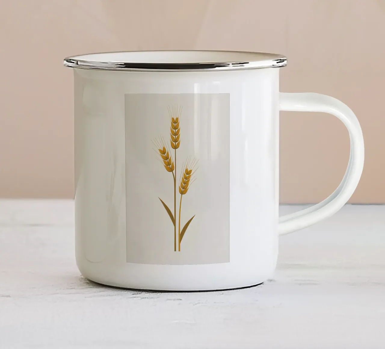 Gambi d'orzo tazza in smalto da Botanical Gallery