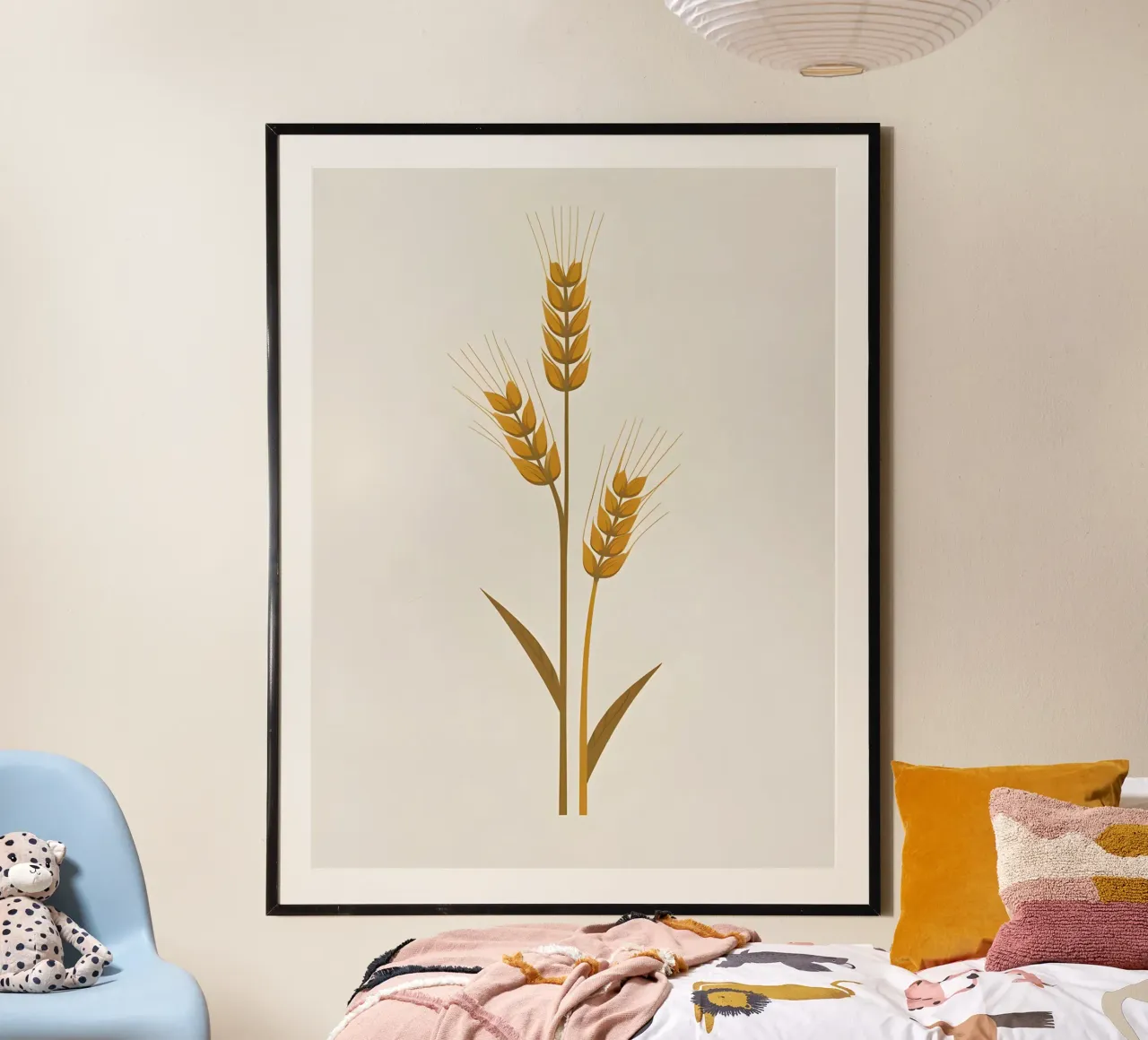 Gambi d'orzo poster con telaio in legno da The Green Room