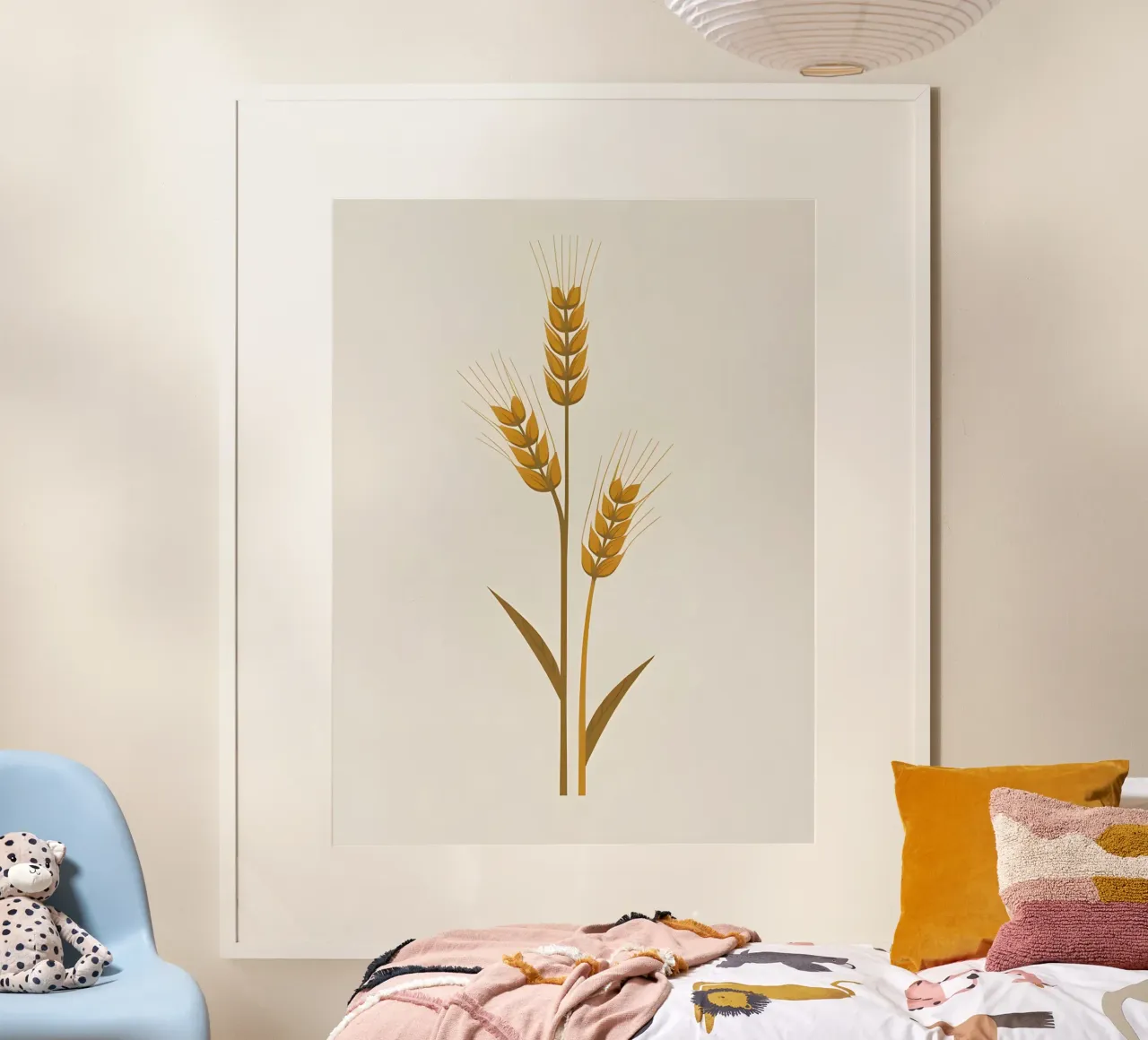 Gambi d'orzo poster con telaio in legno da The Green Room