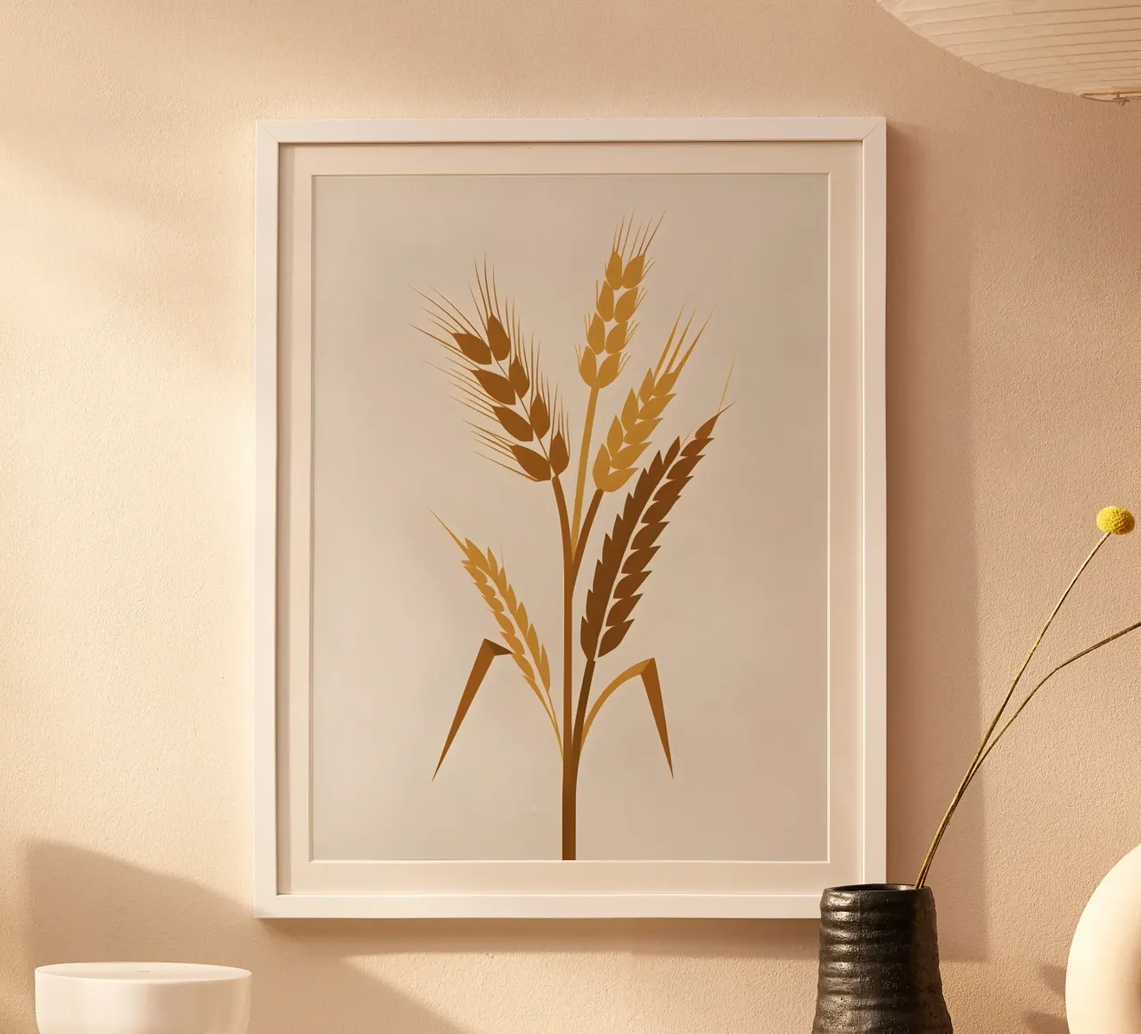 Gambi d'orzo poster con telaio in legno da The Green Room