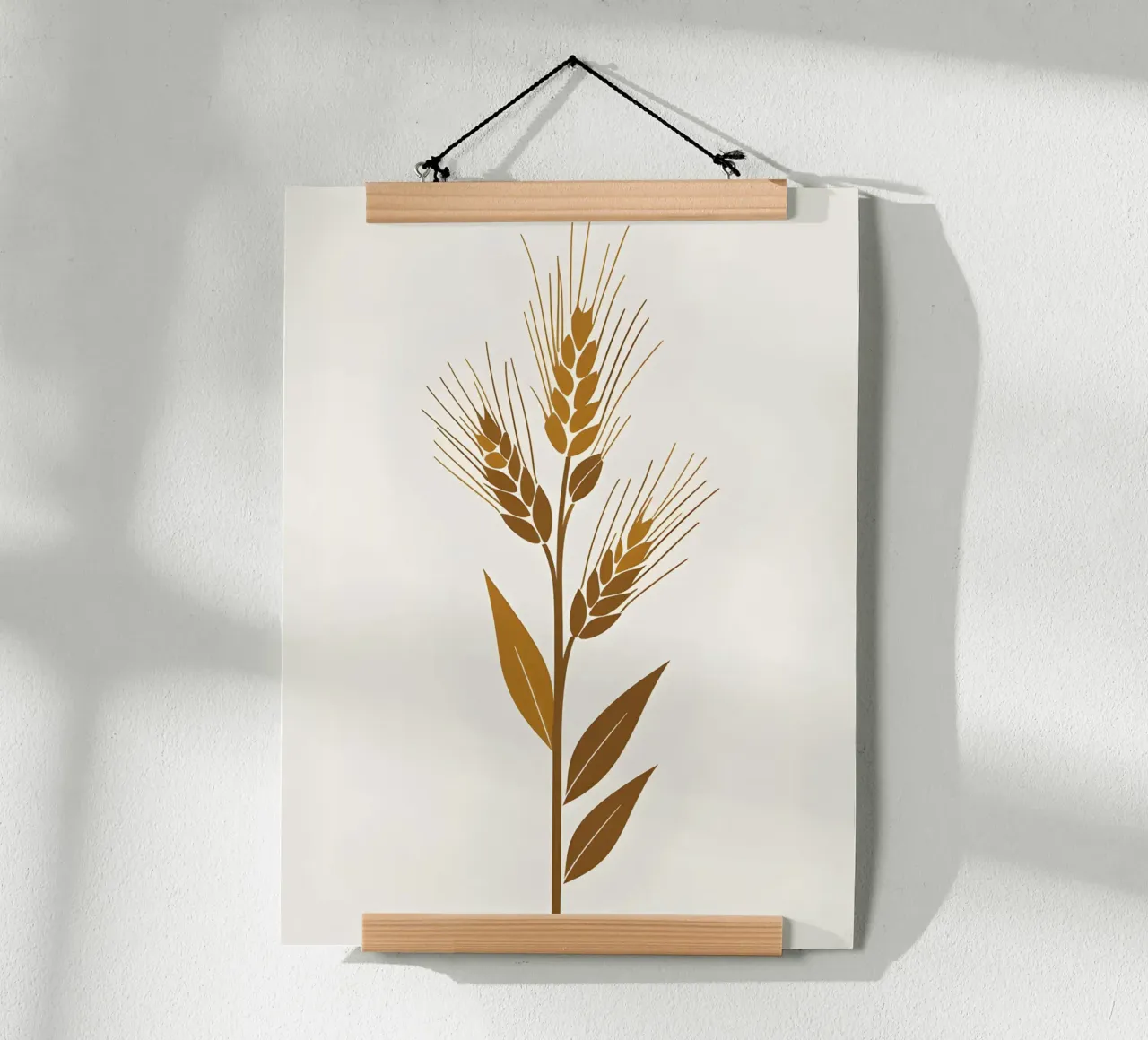 Gambi d'orzo poster con telaio in legno da The Green Room