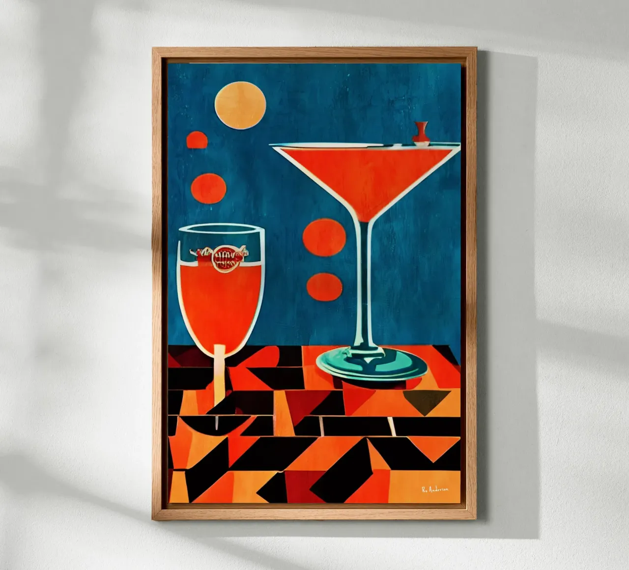 Midnight In Napoli canvas met Baklijst van Bo Anderson