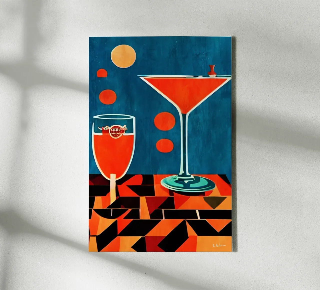 Midnight In Napoli canvas met Baklijst van Bo Anderson