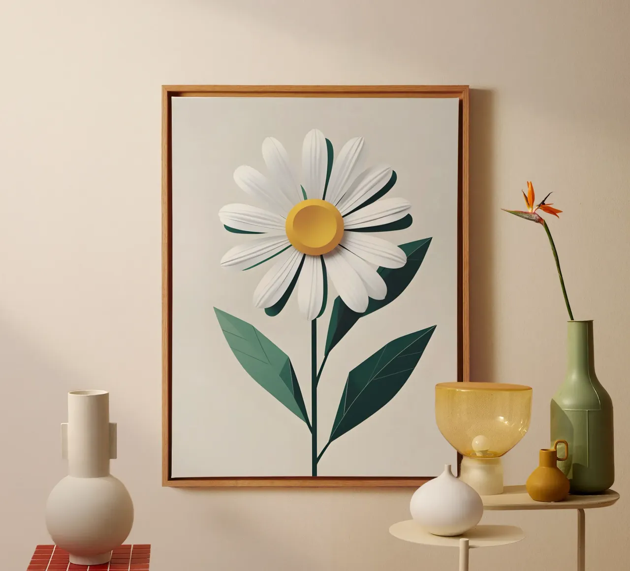 Abstrakte Gänseblümchen Leinwand von The Green Room