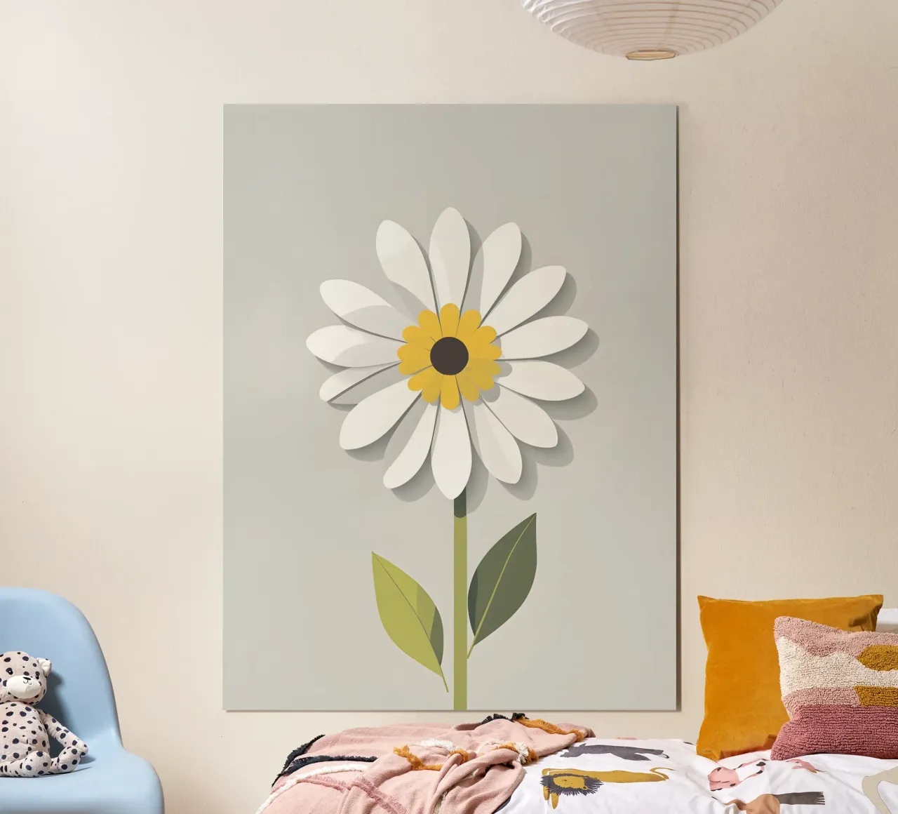 Margherita astratta poster con telaio in legno da The Green Room