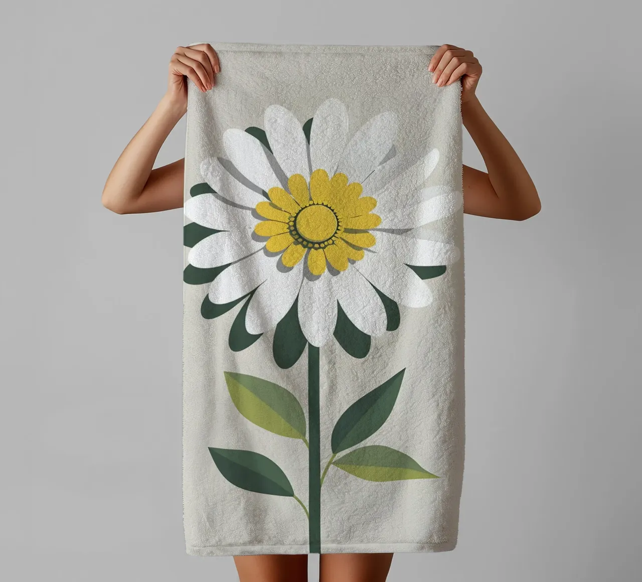 Margherita astratta asciugamano da bagno da Botanical Gallery