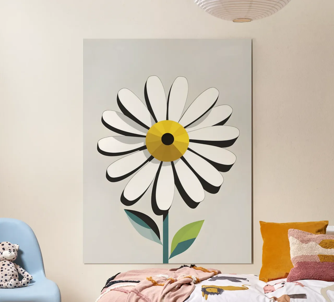 Margherita astratta poster con telaio in legno da The Green Room