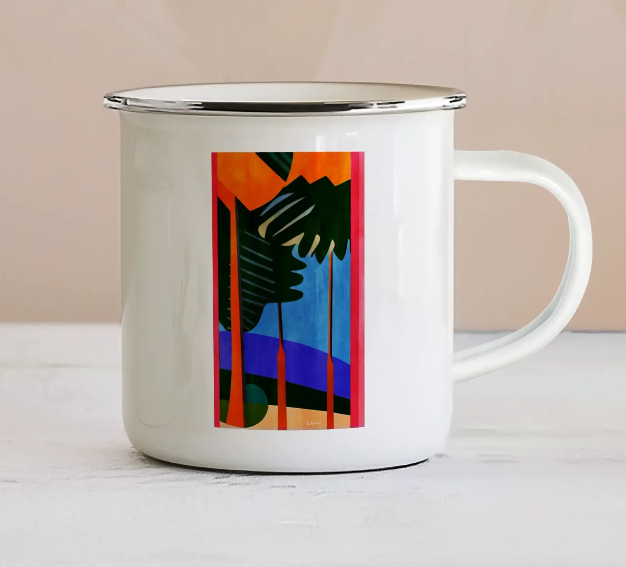 Rainbow Forrest Emaille Tasse von Bo Anderson