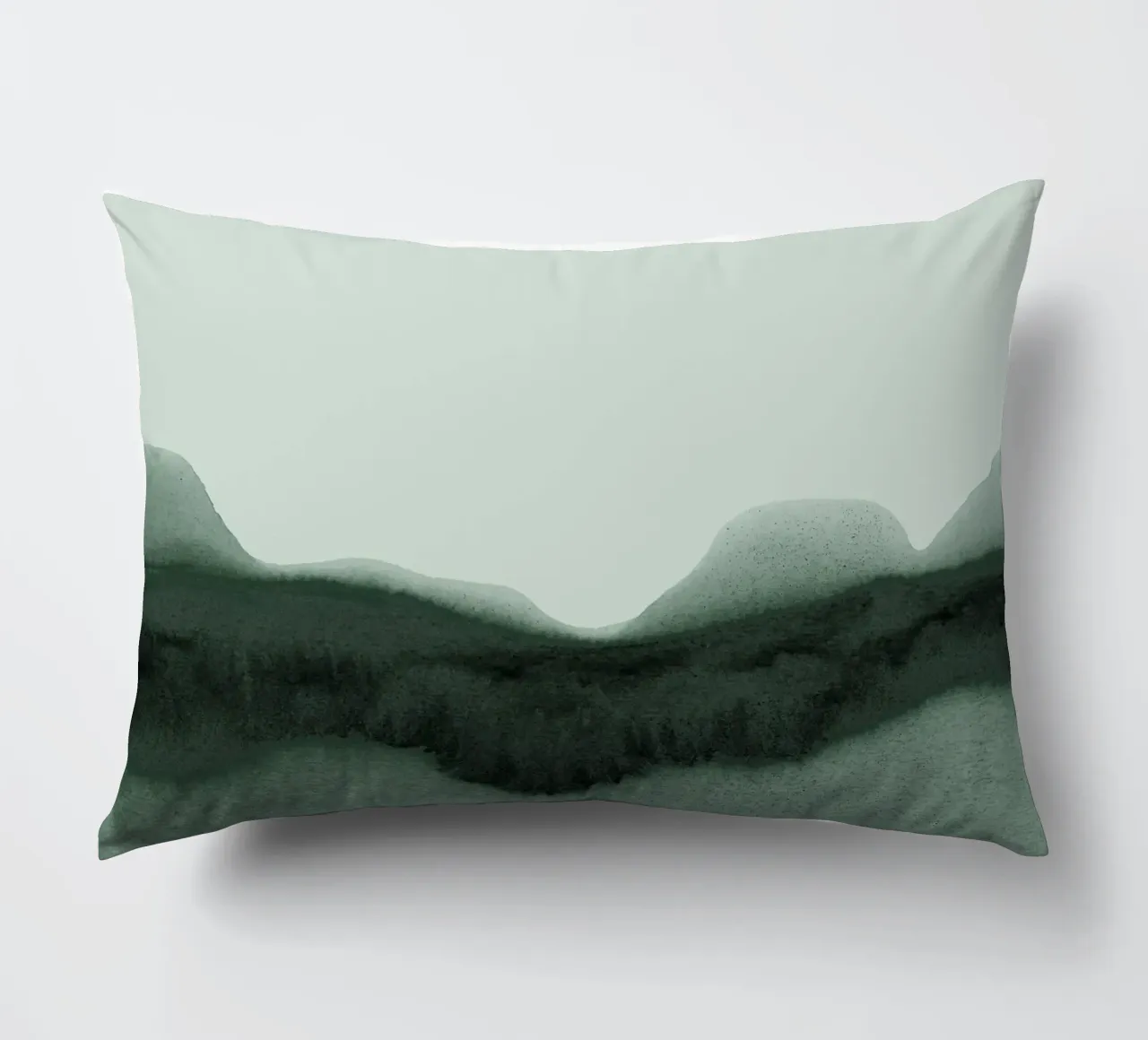 abstract moody landscape - green cuscino da IRIS LEHNHARDT FINE ART