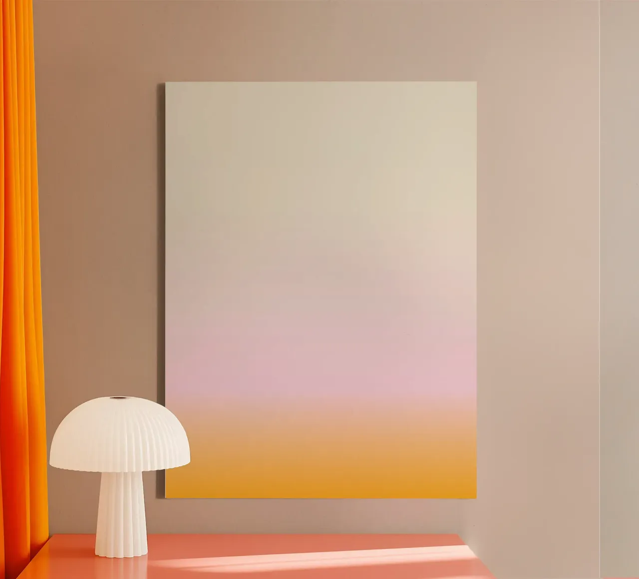 Morbido gradiente rosa arancio beige tela con Cornice a cassetta da Katja Stehle Design
