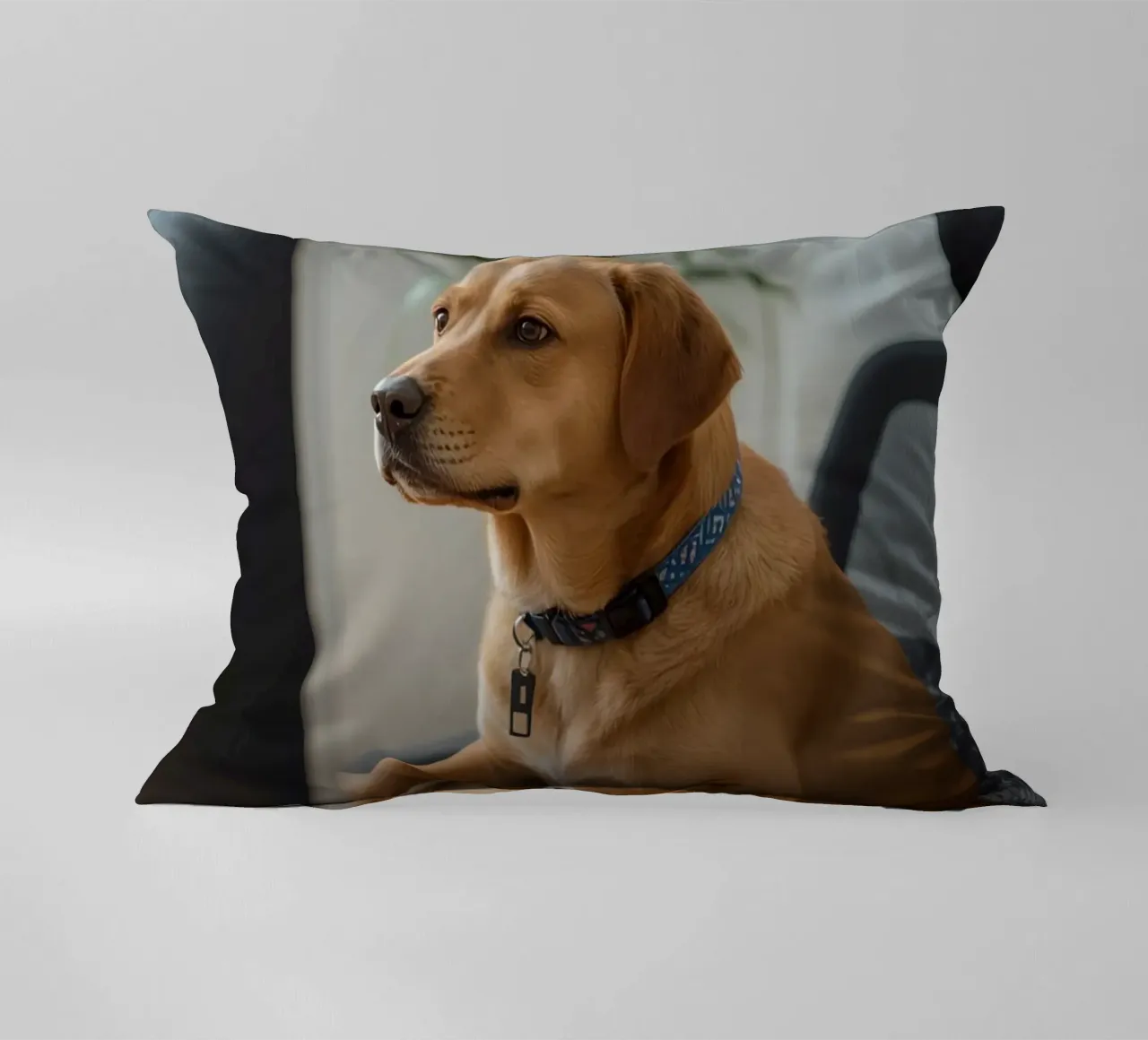 Cane seduto al computer a scrivere cuscino da DesignDoodle