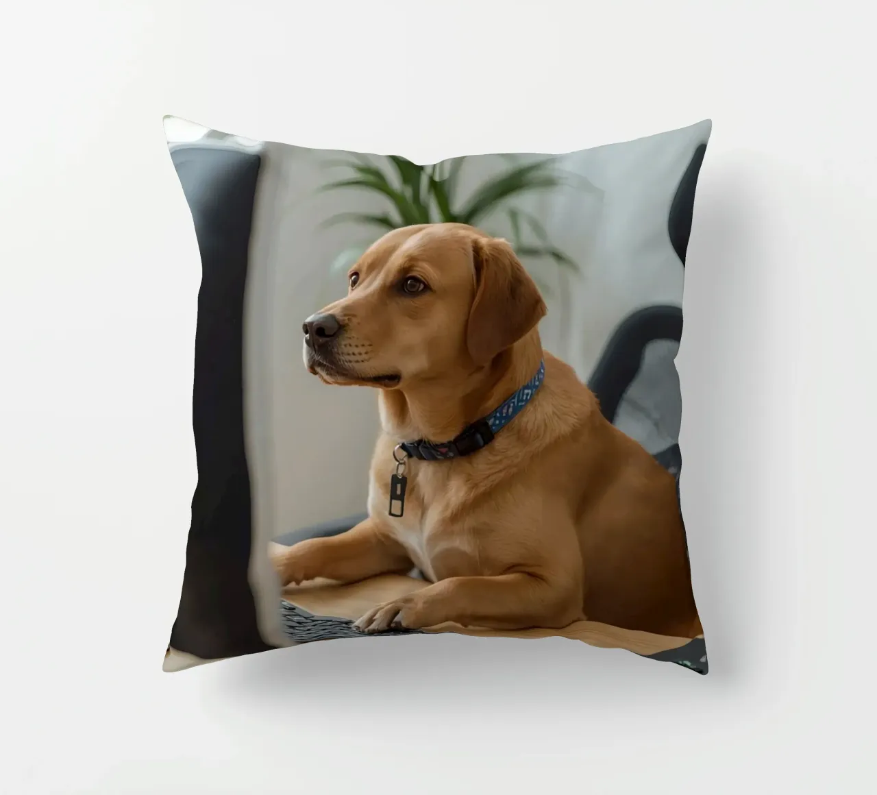 Cane seduto al computer a scrivere cuscino da DesignDoodle
