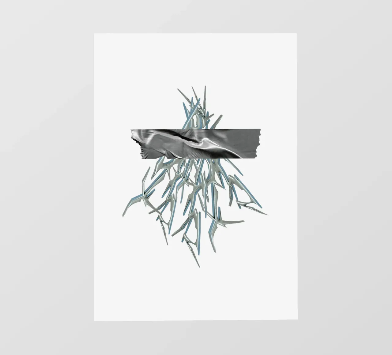 mazzo di spine cromate e nastro metallico telo in pvc da morphinaeblue