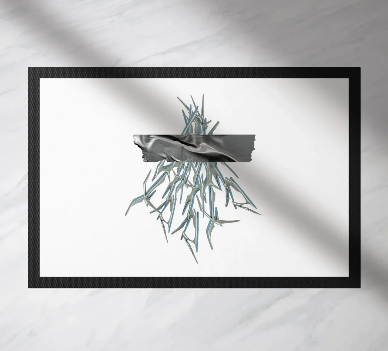 mazzo di spine cromate e nastro metallico zerbino da morphinaeblue