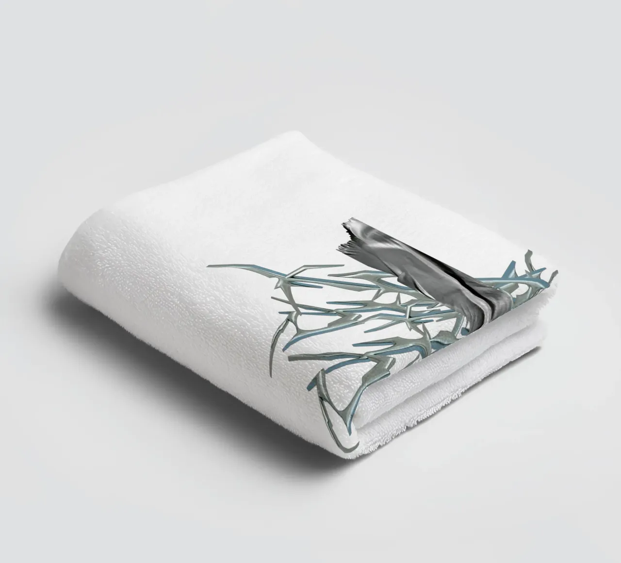 mazzo di spine cromate e nastro metallico asciugamano da bagno da morphinaeblue