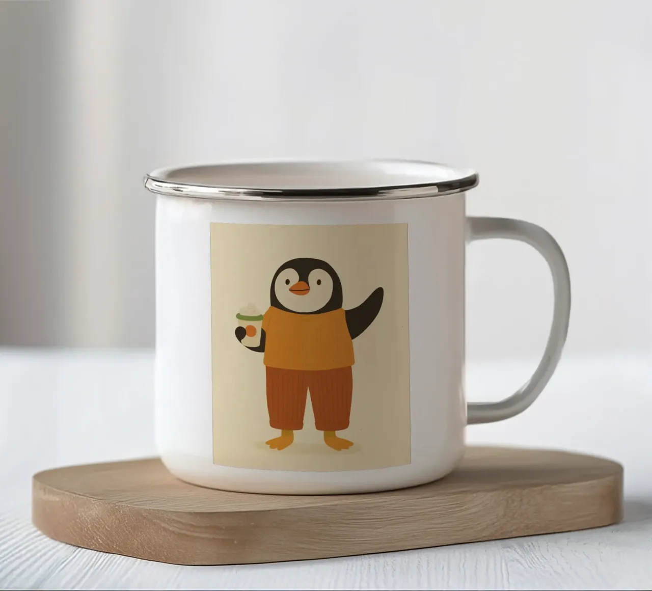 Il pinguino tazza in smalto da kokoprint