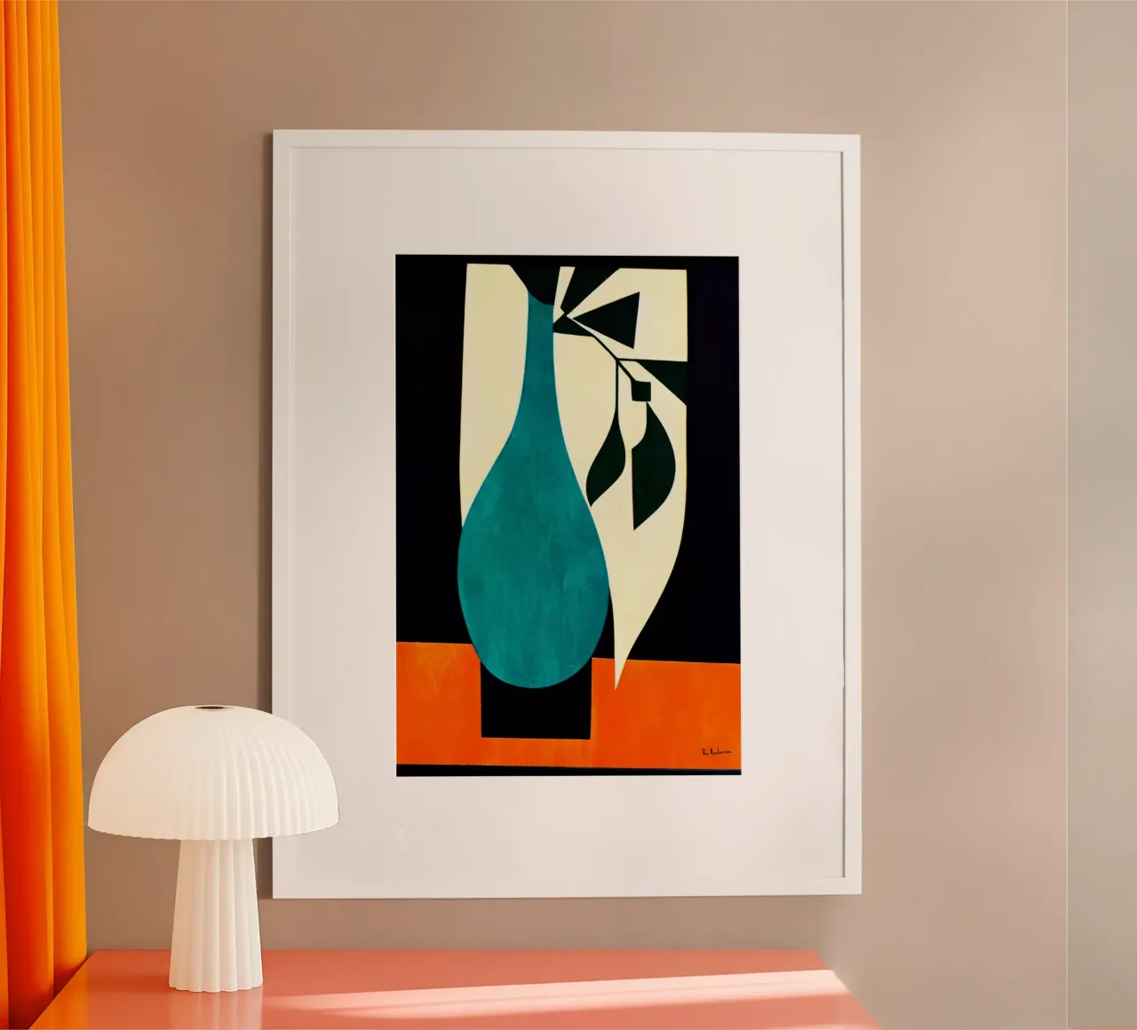 Bauhaus Bouquet No.3 poster con telaio in alluminio da Bo Anderson