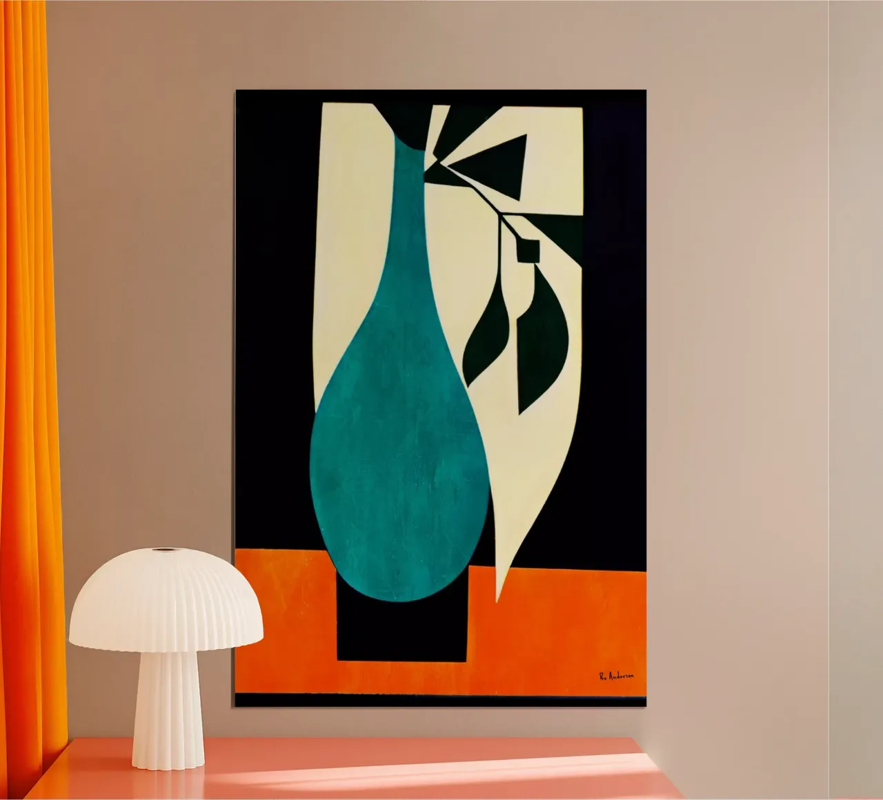 Bauhaus Bouquet No.3 poster con telaio in alluminio da Bo Anderson