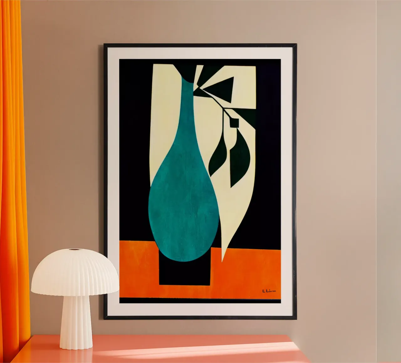 Bauhaus Bouquet No.3 poster con telaio in alluminio da Bo Anderson