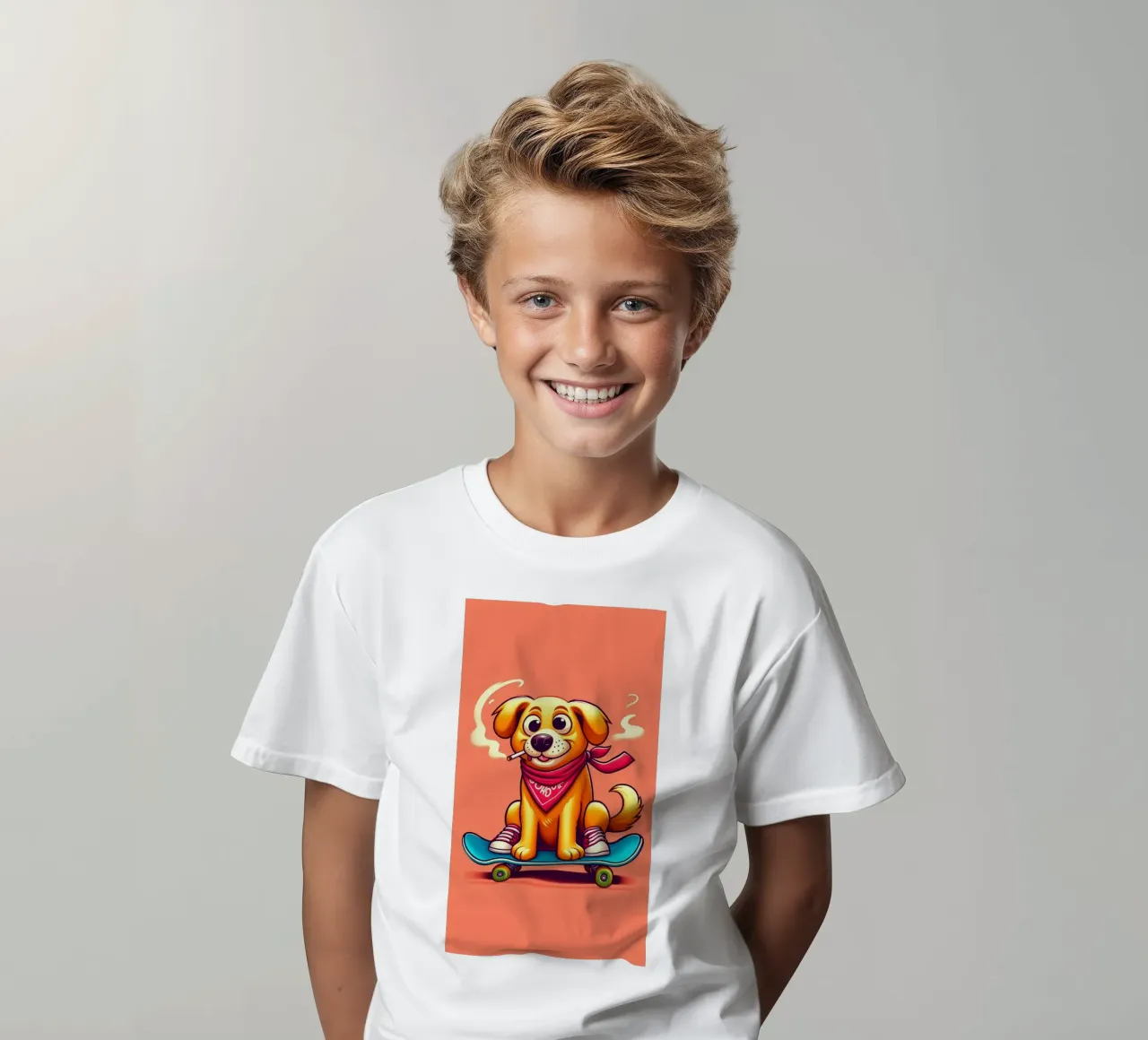 Cane su skateboard t-shirt bambini da BenCoStyle