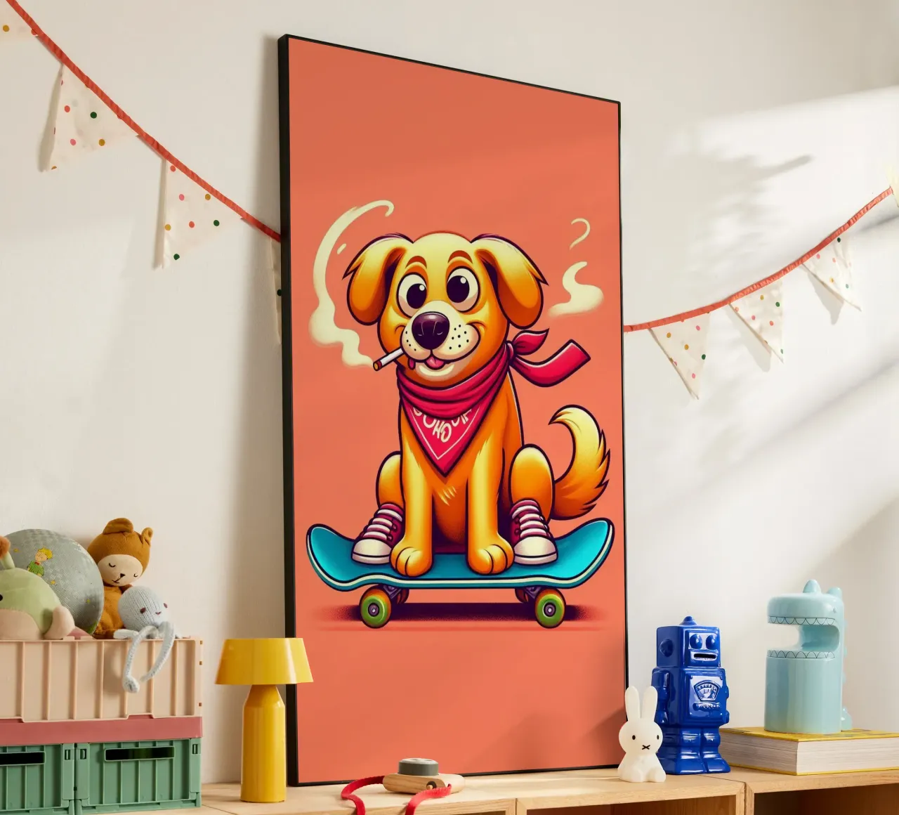 Cane su skateboard pannello forex da BenCoStyle