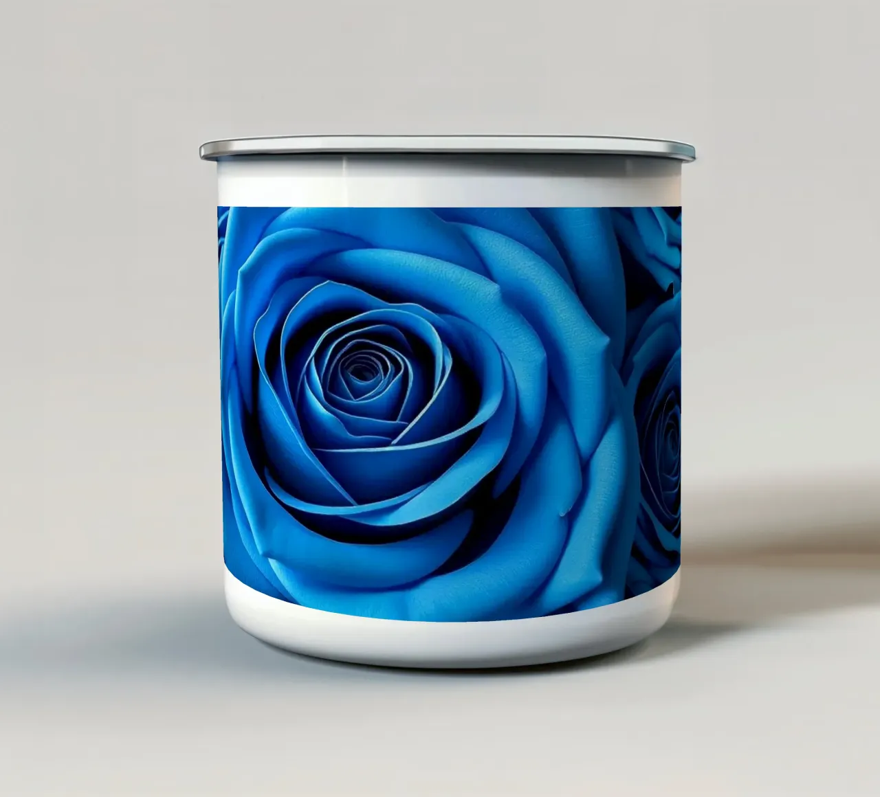 Rose_blu tazza in smalto da Farb- und Blütenzauber by LK