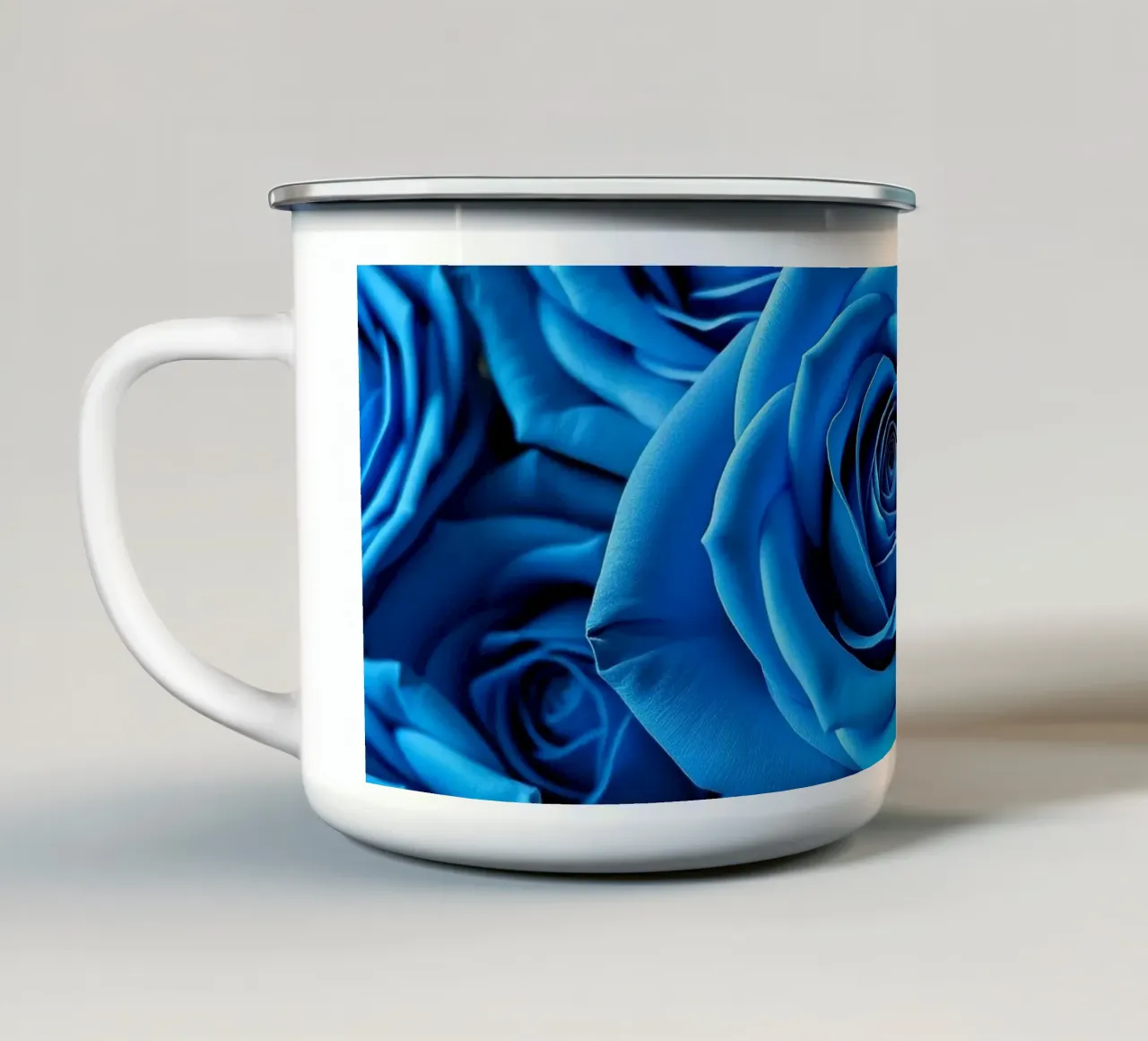 Rose_blu tazza in smalto da Farb- und Blütenzauber by LK