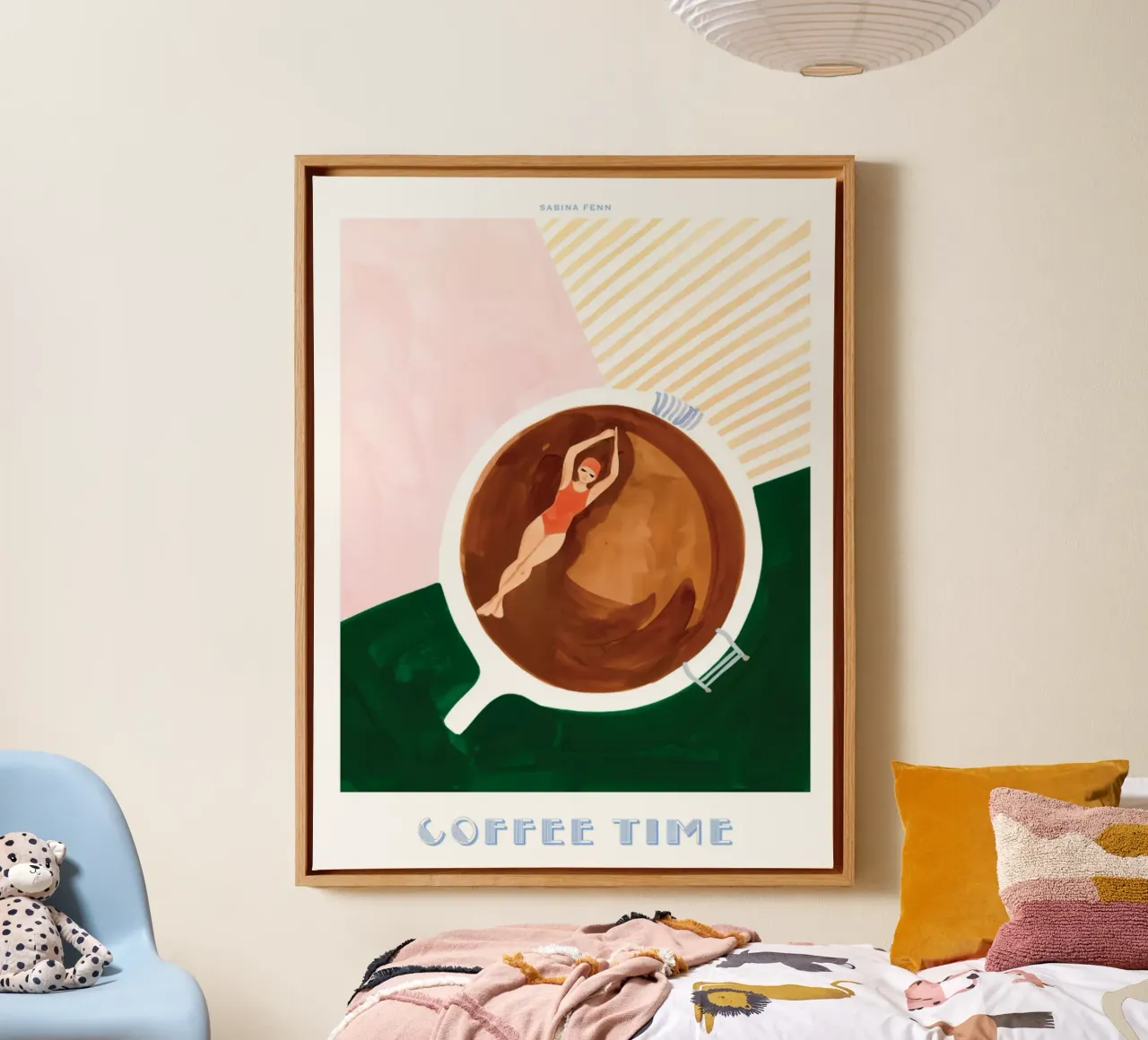 Sabina Fenn - Koffietijdprint canvas met Baklijst van ashcraft shop