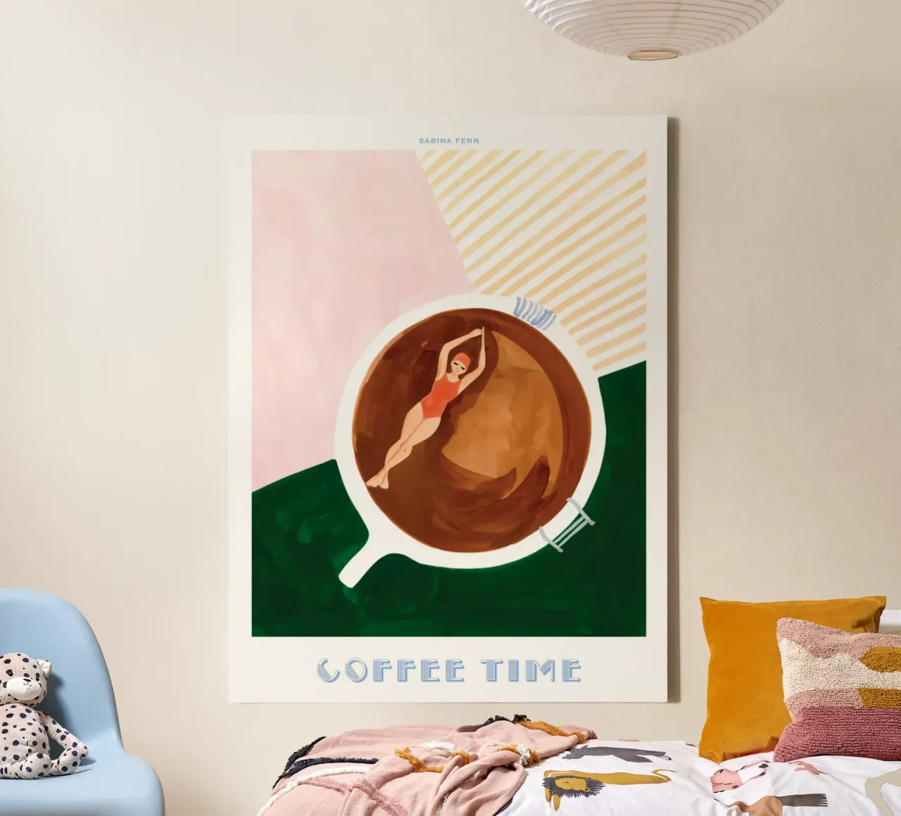 Sabina Fenn - Koffietijdprint canvas met Baklijst van ashcraft shop