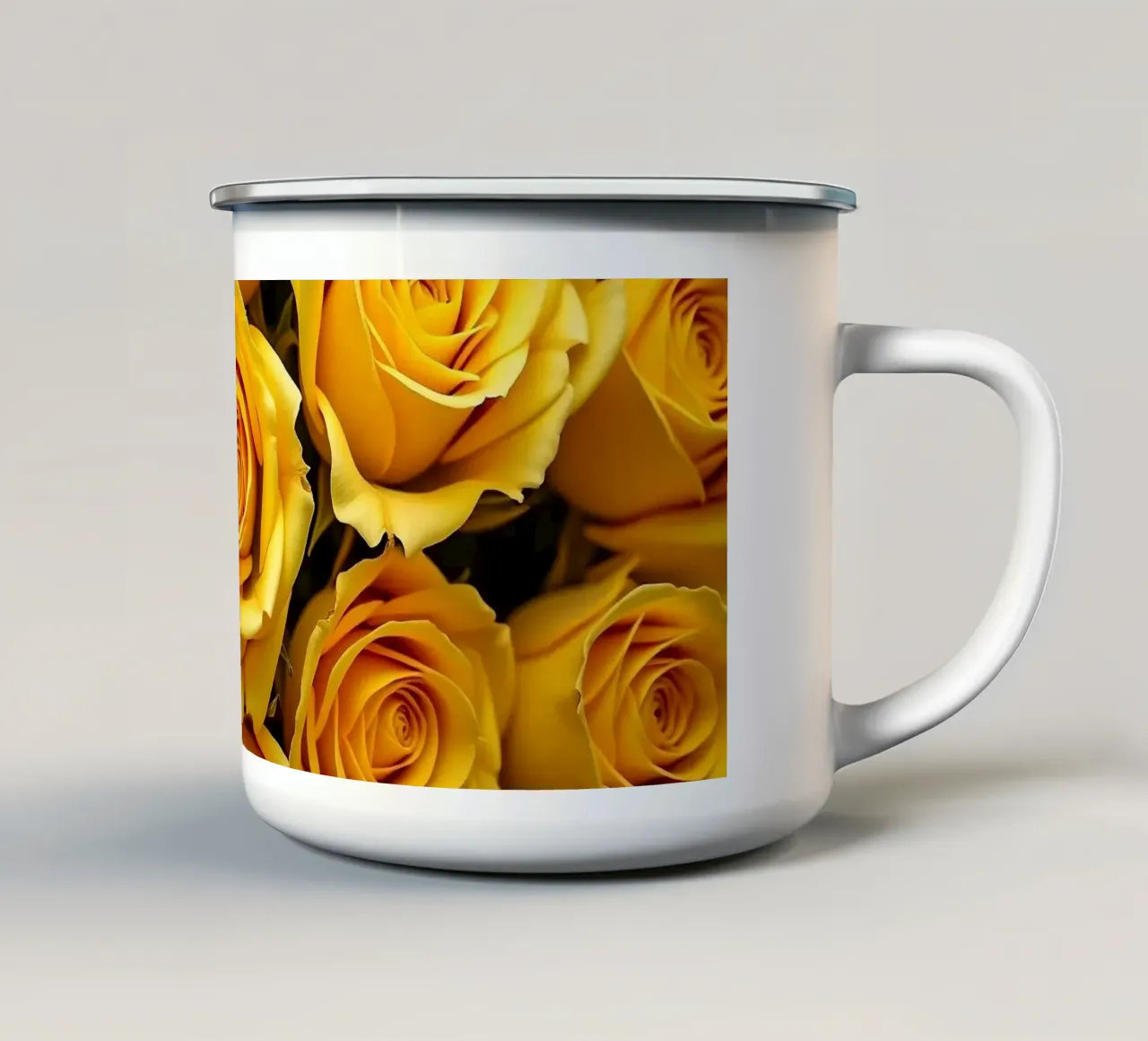 Rose_gialle tazza in smalto da Farb- und Blütenzauber by LK