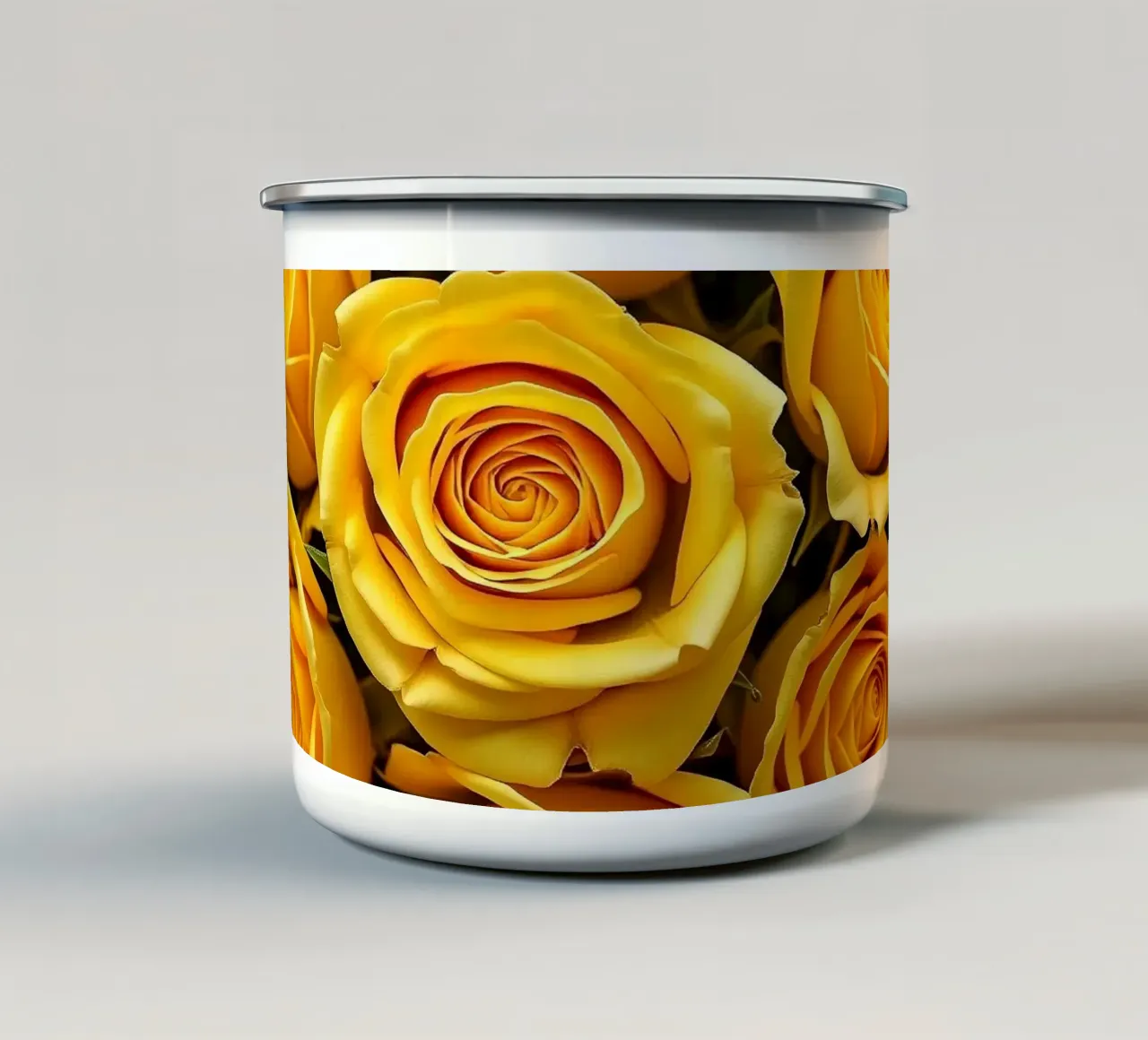 Rose_gialle tazza in smalto da Farb- und Blütenzauber by LK