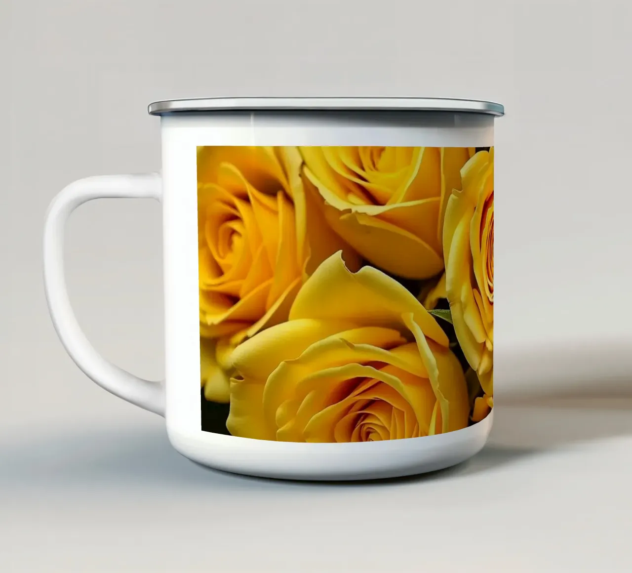 Rose_gialle tazza in smalto da Farb- und Blütenzauber by LK