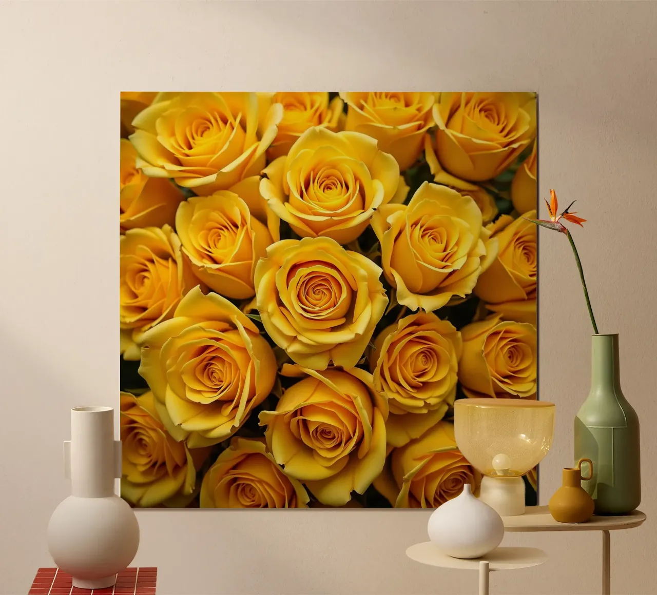 Rose_gialle poster con telaio in alluminio da Farb- und Blütenzauber by LK