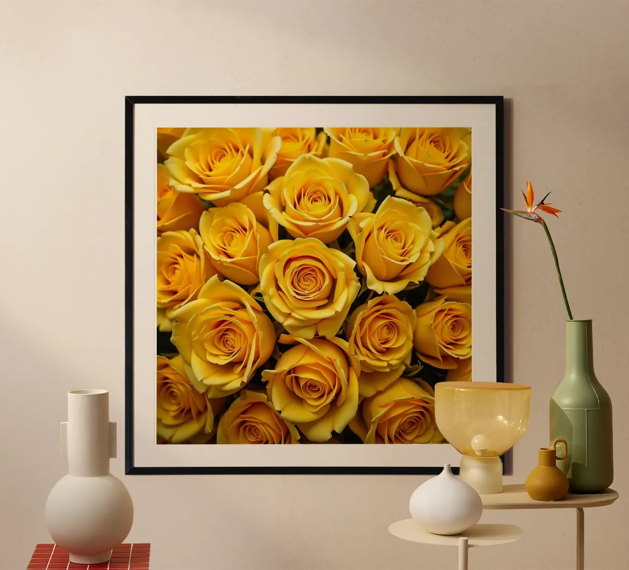 Rose_gialle poster con telaio in alluminio da Farb- und Blütenzauber by LK