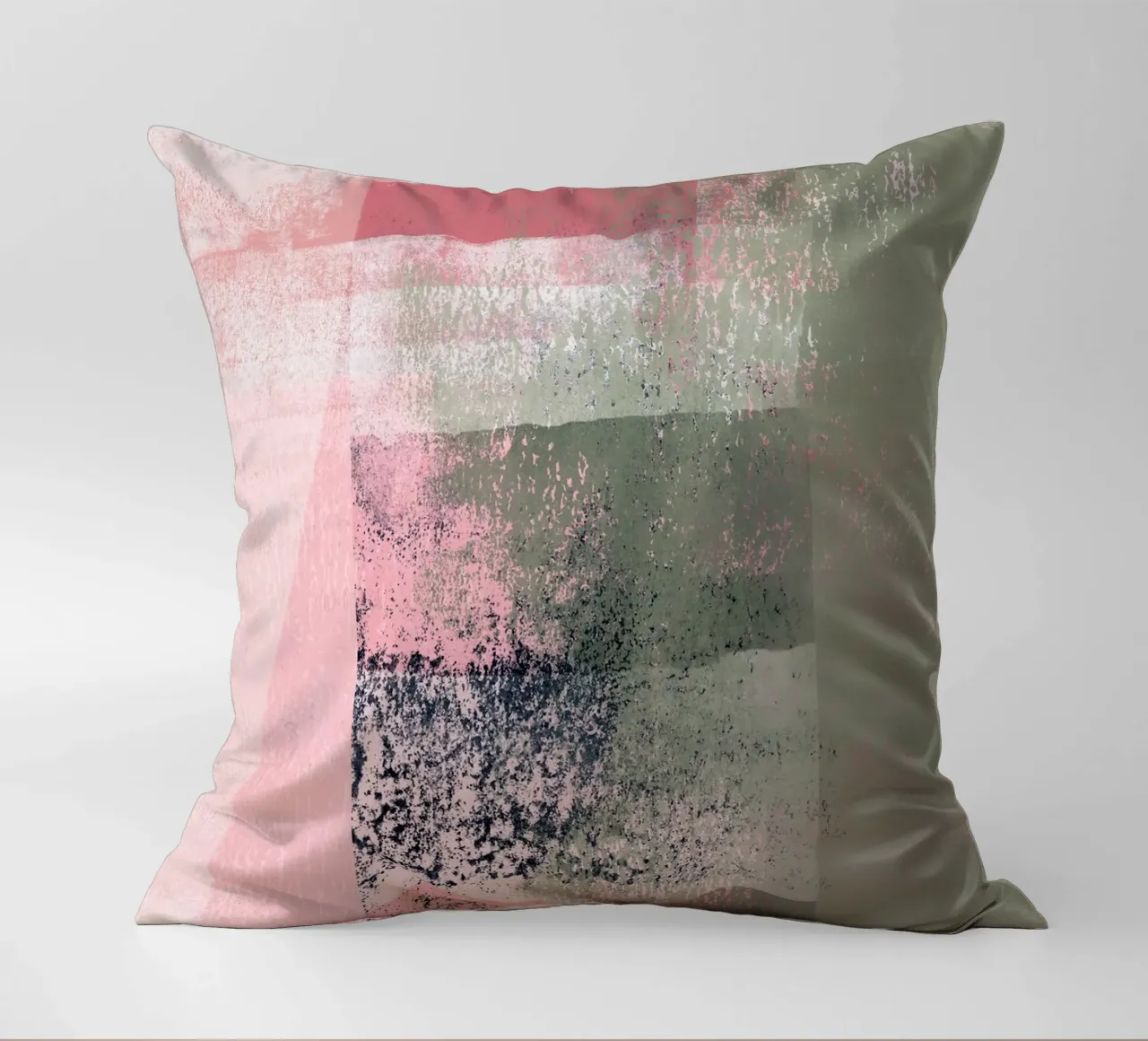 Surfaces 2 | Abstract in Sage Green and Pink cuscino da sabidussi