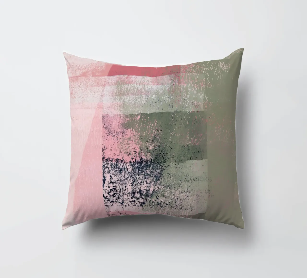 Surfaces 2 | Abstract in Sage Green and Pink cuscino da sabidussi