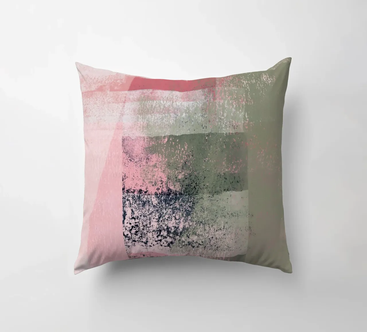 Surfaces 2 | Abstract in Sage Green and Pink cuscino da sabidussi