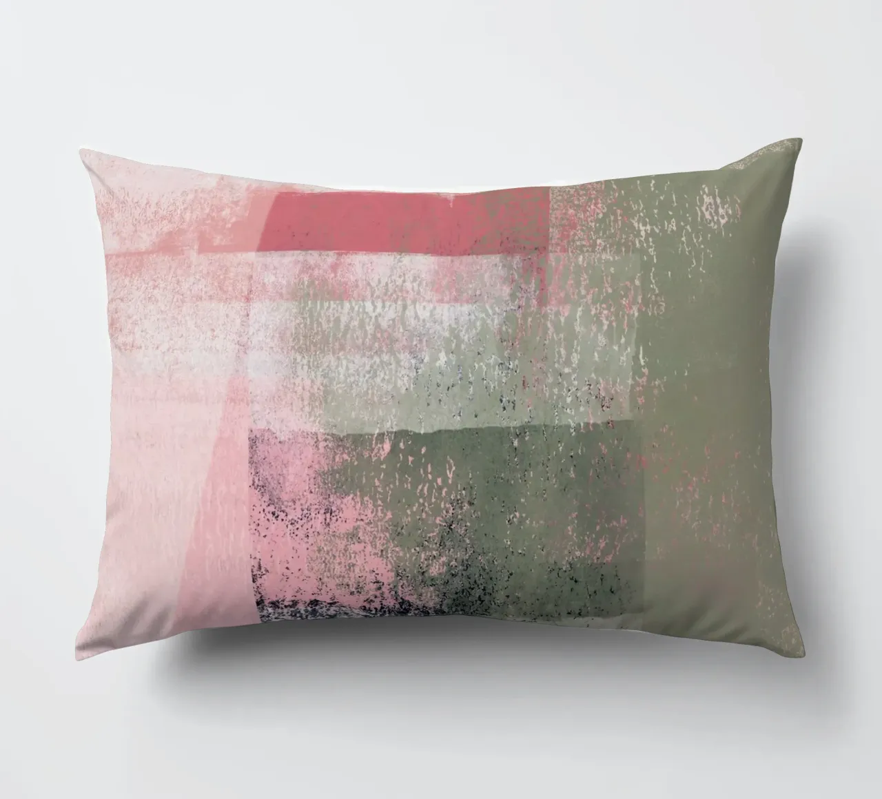 Surfaces 2 | Abstract in Sage Green and Pink cuscino da sabidussi