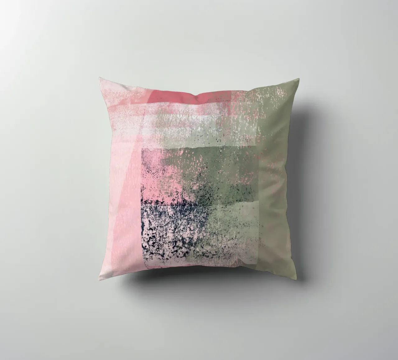 Surfaces 2 | Abstract in Sage Green and Pink cuscino da sabidussi