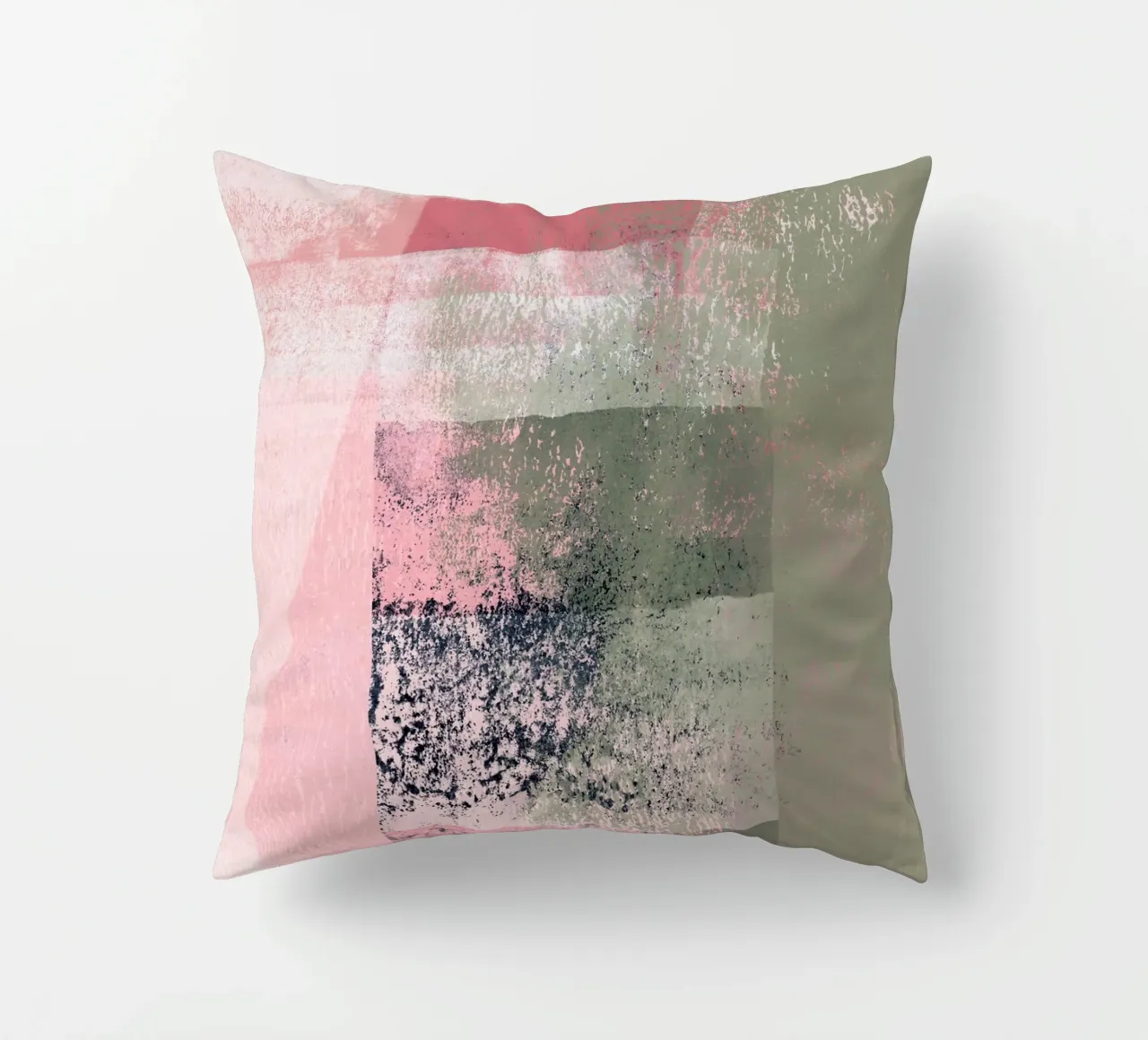 Surfaces 2 | Abstract in Sage Green and Pink cuscino da sabidussi