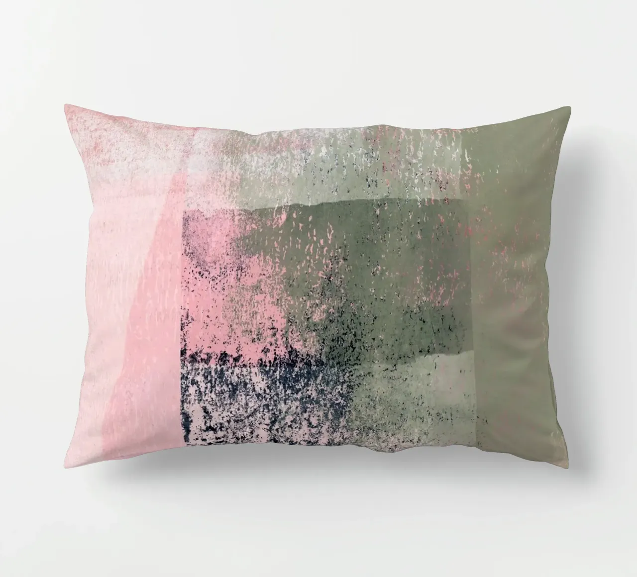 Surfaces 2 | Abstract in Sage Green and Pink cuscino da sabidussi