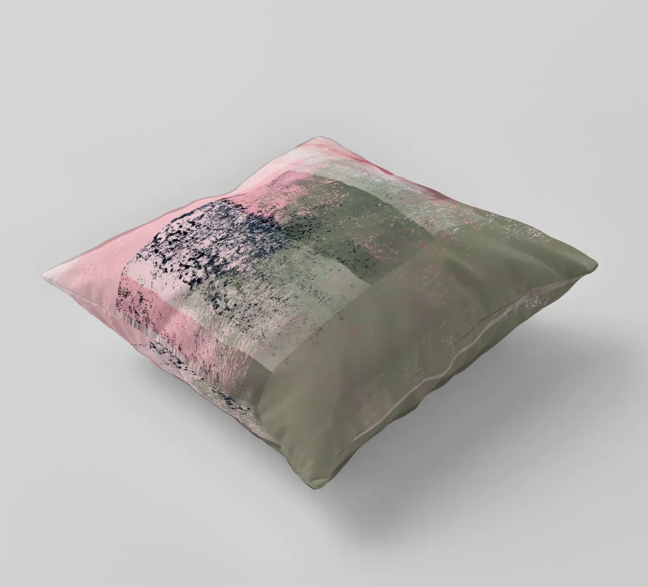 Surfaces 2 | Abstract in Sage Green and Pink cuscino da sabidussi