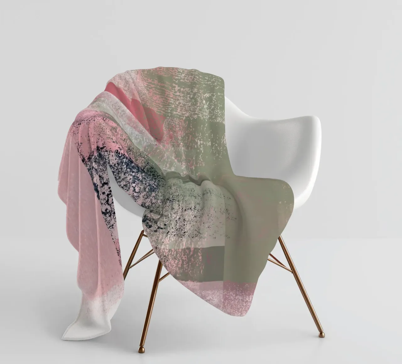 Surfaces 2 | Abstract in Sage Green and Pink coperta in pile da sabidussi